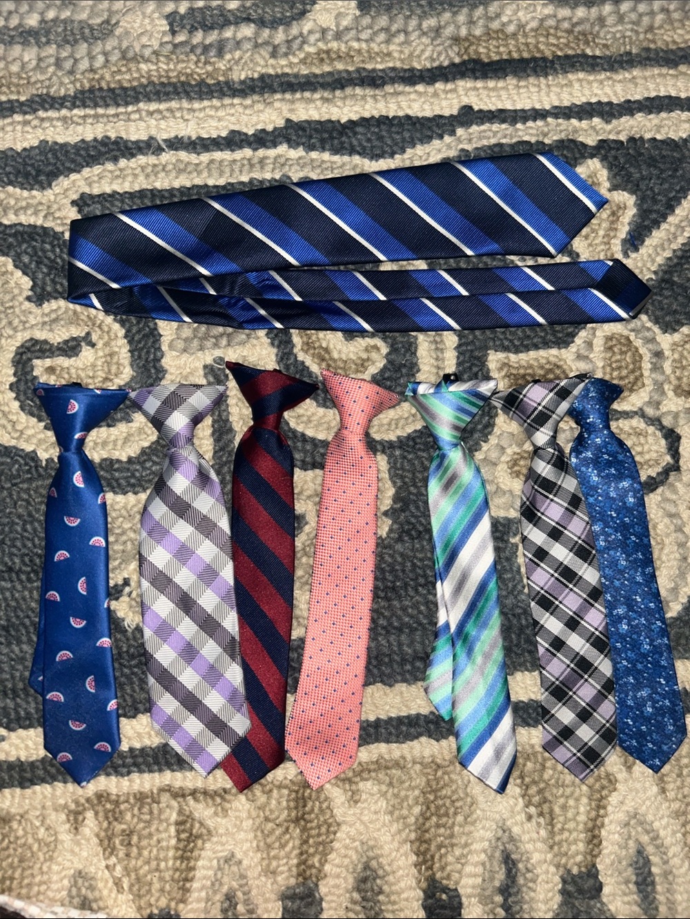 Izod Kids clip on Ties - Blue, Navy, Red, Pink, Purple, Green, Gray Patterns